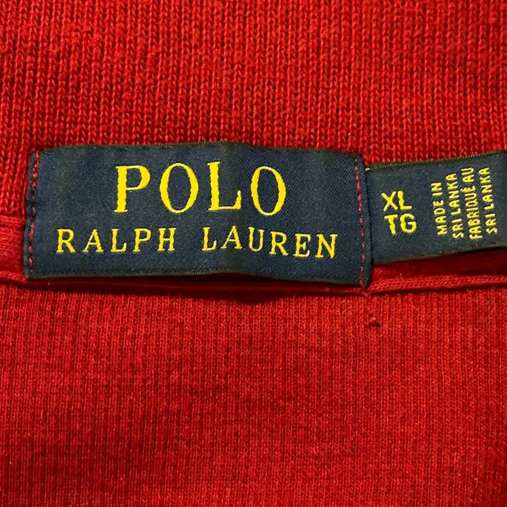 Polo Ralph Lauren‎ Sweater Men's XL Tall Burgundy Pull Over Quarter Zip Jacket